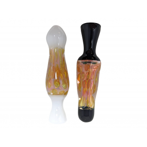 3" Gold Fumed Art Lava Lamp Chillum Hand Pipes  Pack of 3 [SG1860]